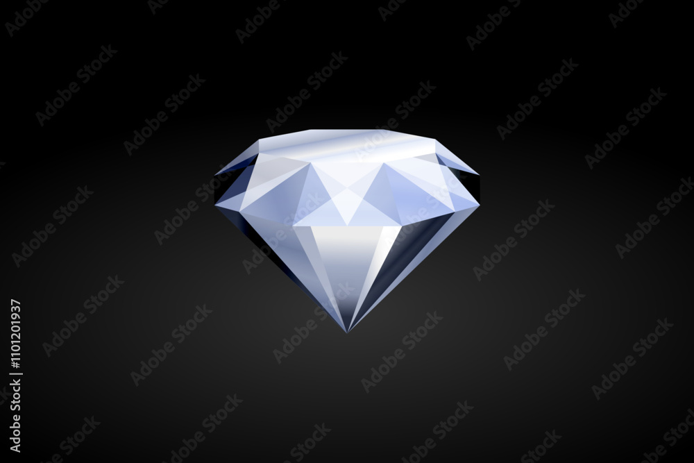 Fototapeta premium Realistic shining and sparkling diamonds. gemstone icon illustration vector isolated on black background 