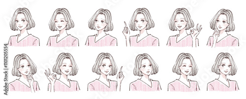 女性・女の子のイラスト素材セット