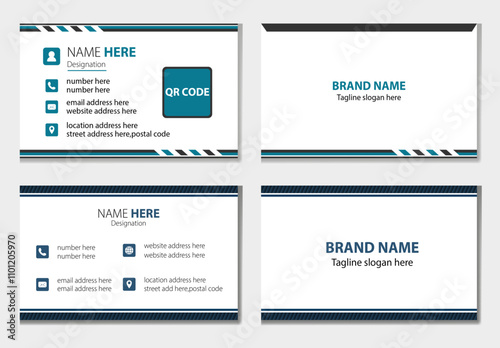 print template modern business card vector stationery design
