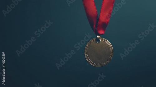 Victorious Achievement: Bronze Medal on Dark Background