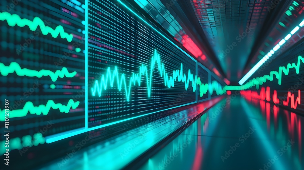 Fototapeta premium Futuristic Stock Market Data Tunnel