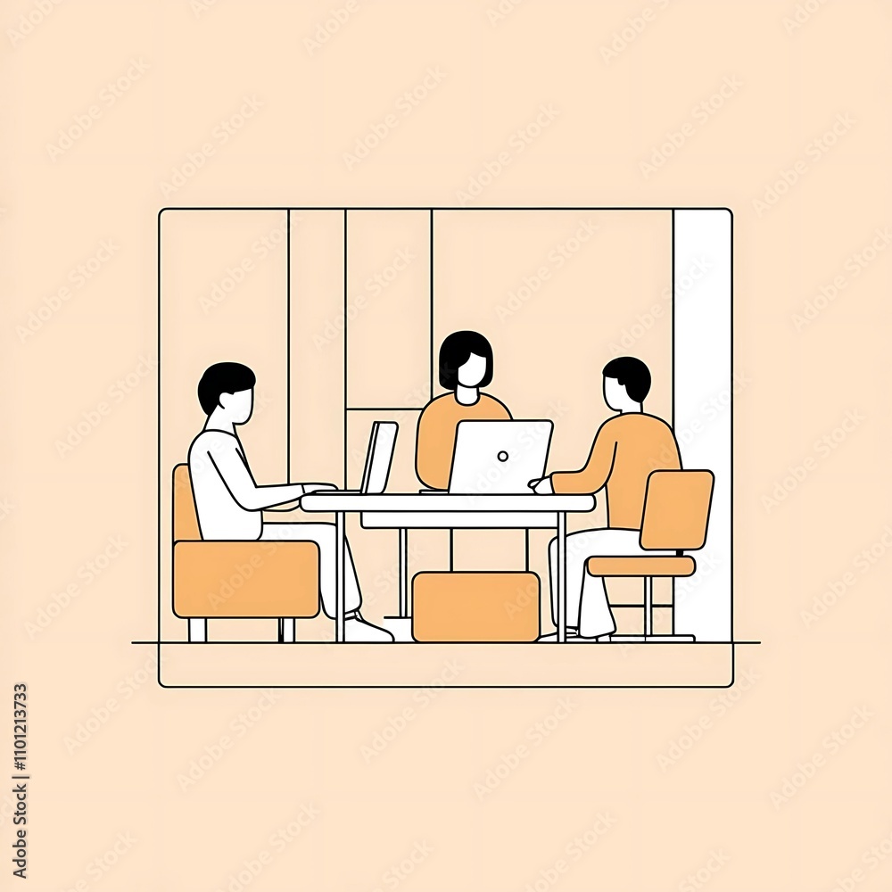 Fototapeta premium freelancers working in a cozy home office or a group brainstorming in a modern workspace