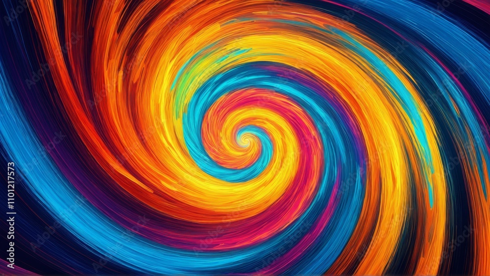 Obraz premium Vibrant swirl of colorful abstract art with dynamic spiral patterns