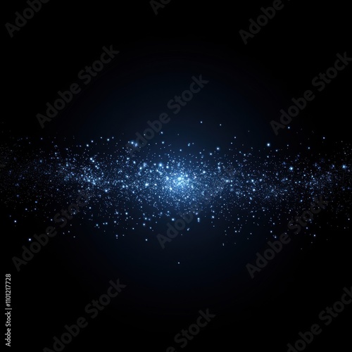 A stunning galaxy of sparkling blue stars against a deep black background, creating an enchanting cosmic scene.