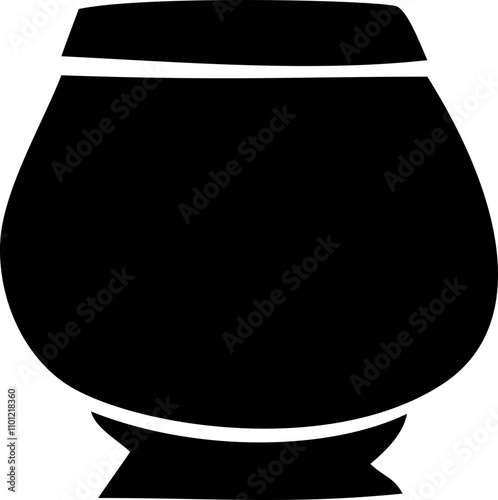 Monk's alms bowl on white background. Vector illustration.