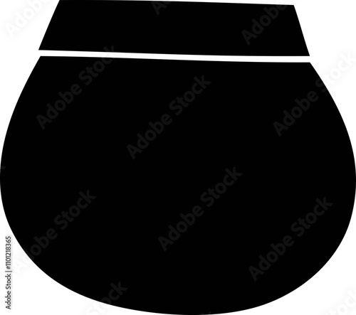Monk's alms bowl on white background. Vector illustration.