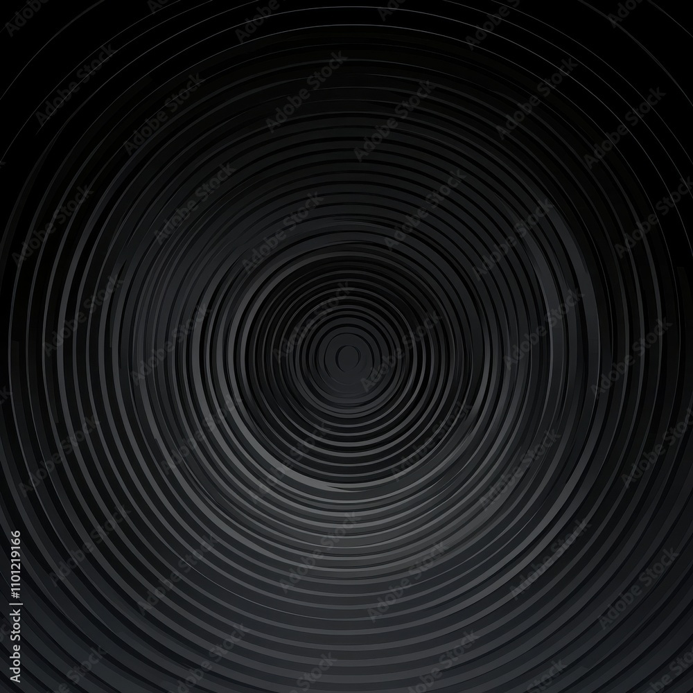 Obraz premium Abstract black circular pattern creating a sense of depth and movement.