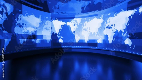 World Map background. news Studio Background for news report and breaking news on world live report.