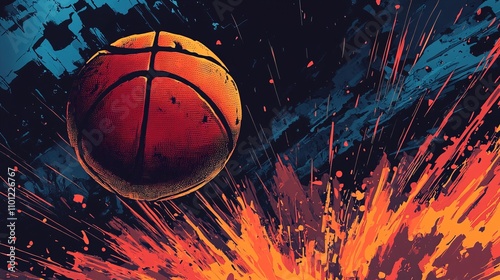 Wallpaper Mural Basketball-themed comic book style background Torontodigital.ca