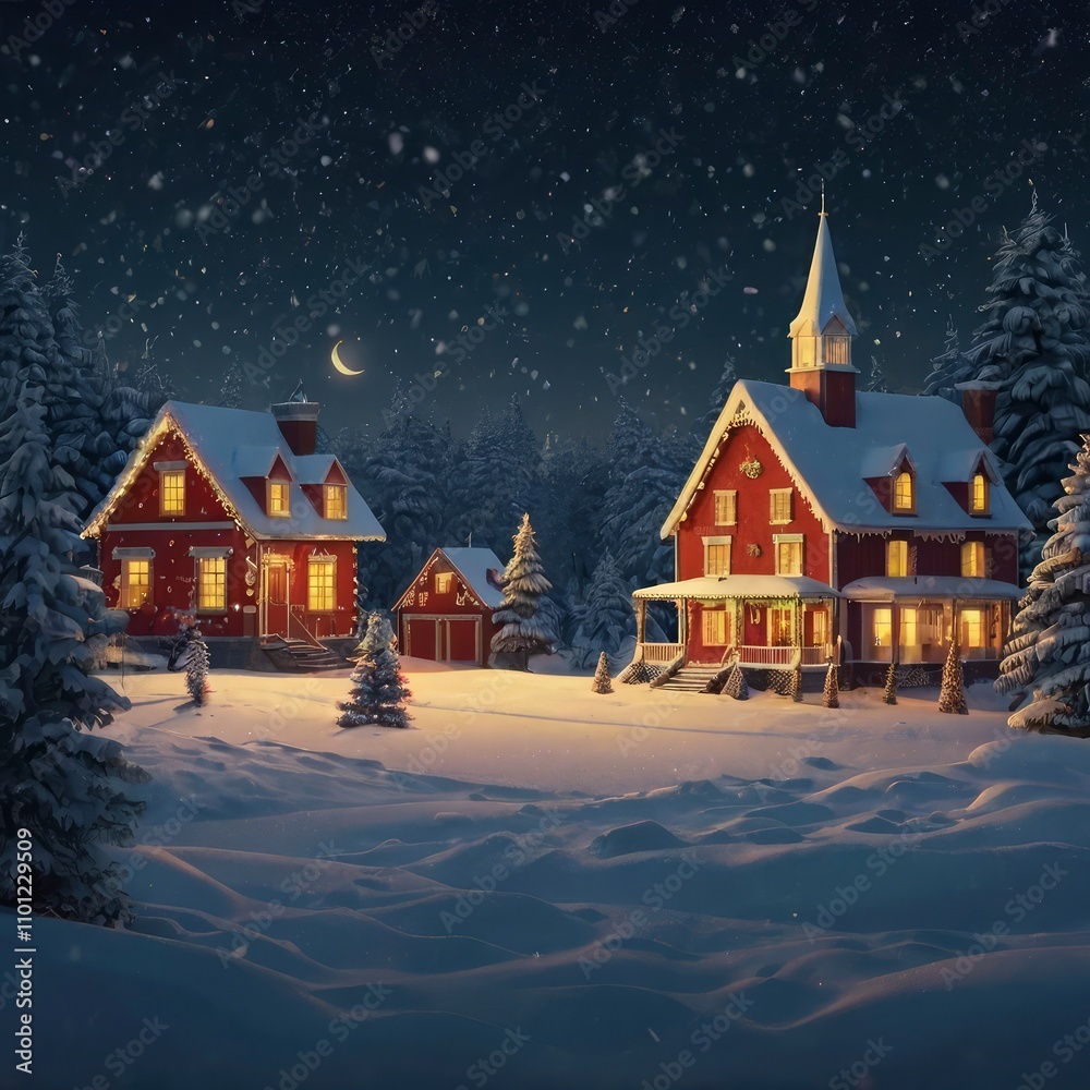 Fototapeta premium Christmas night in the city