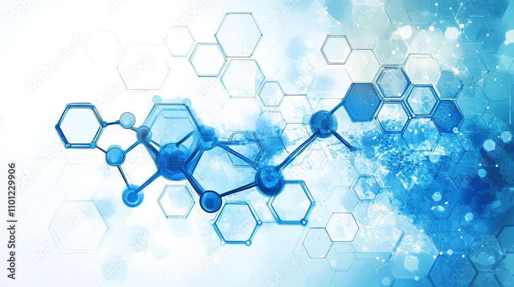Fototapeta premium Abstract background with hexagons and connection lines for medical