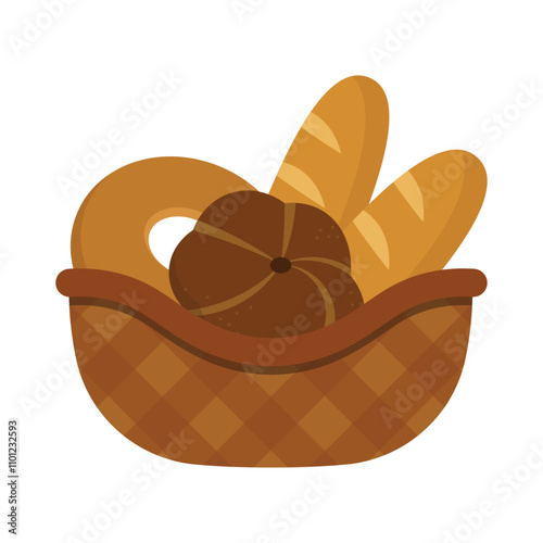 Bakery Bread Basket Illustration - 03