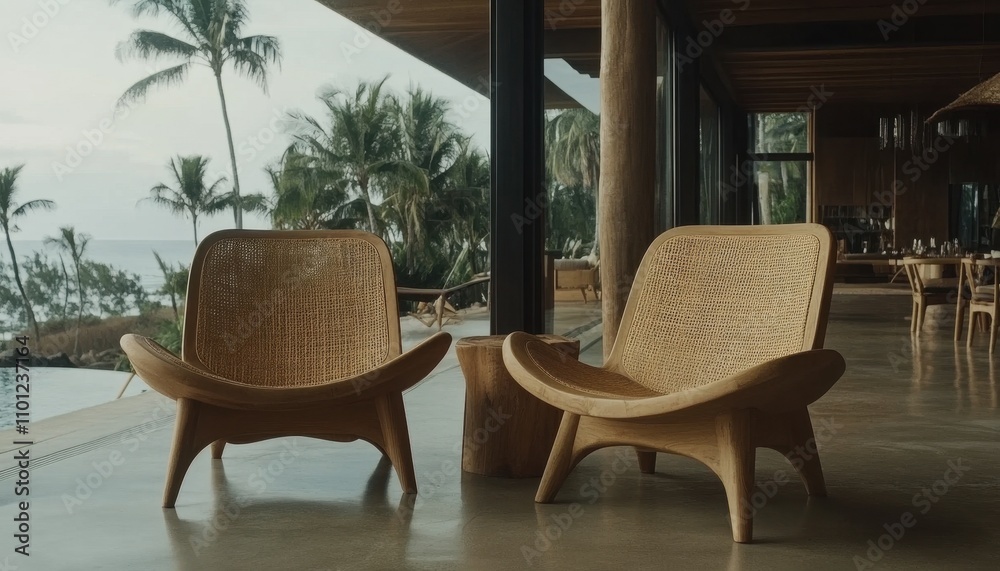 Fototapeta premium Tropical Oasis: Relaxing by the Pool in Paradise