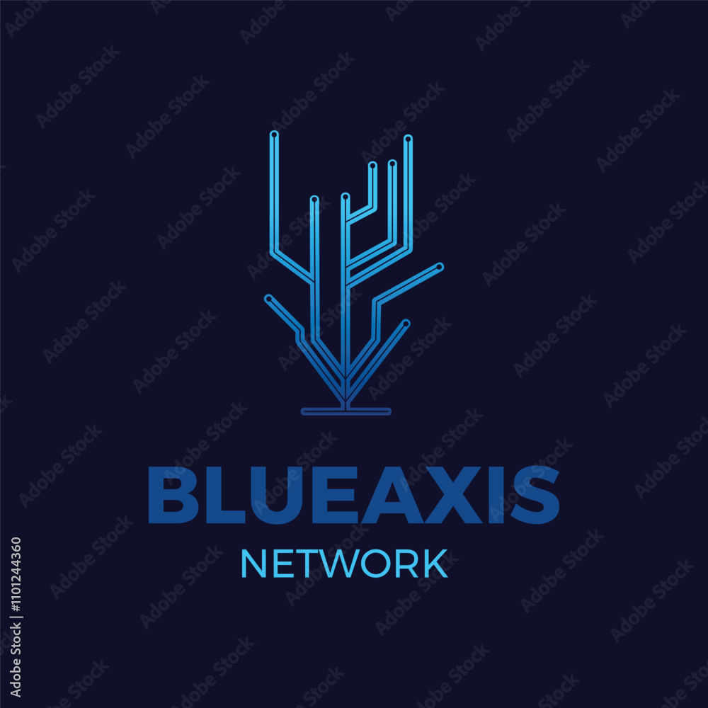 Fototapeta premium Blue Axis Gradient Line Logo
