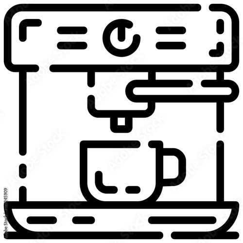 coffee machine outline vector icon