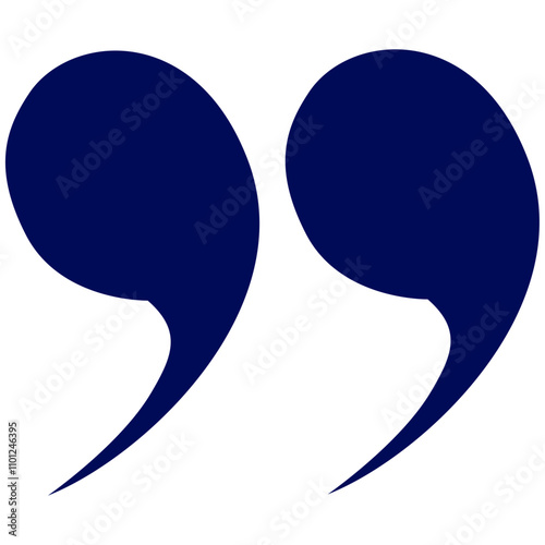 Bold quotation marks in navy blue against a clean white background, symbolizing communication, dialogue, and expression. Minimalist and versatile for editorial, creative, or branding use.