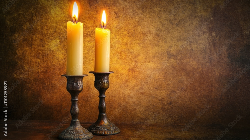 burning candles against grunge background burning candles against grunge background