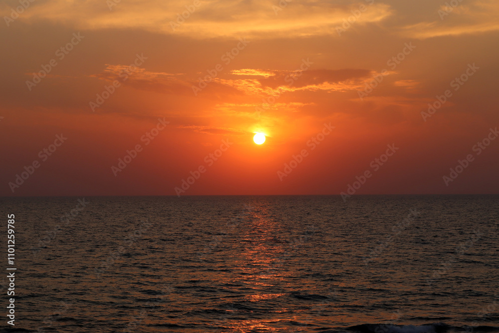 Fototapeta premium Sunset over the sea. Antalya Turkey