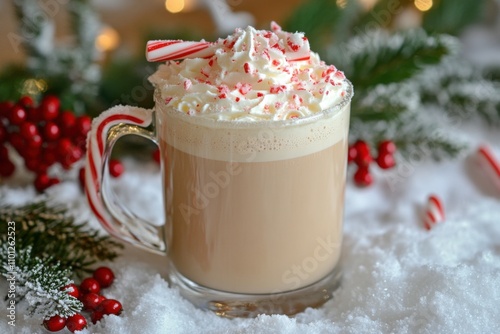 Peppermint Latte with Candy Canes A festive peppermint picture