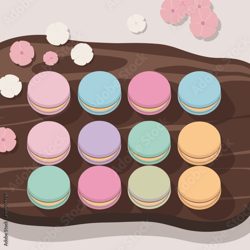 Pastel French Macarons Illustration