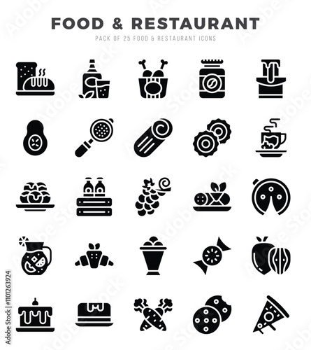 Food and Restaurant icons set for website and mobile site and apps.