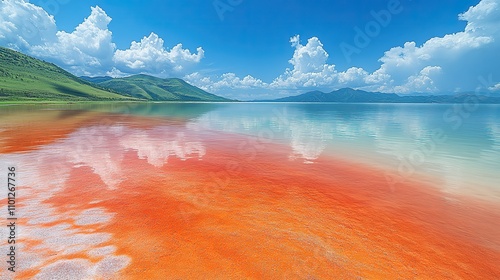 red beach in fuxian lake in yunnan china photo