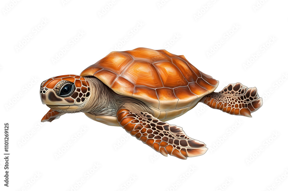 Obraz premium Amazing sea turtle swimming gracefully in crystal clear ocean waters underwater nature photography vibrant environment