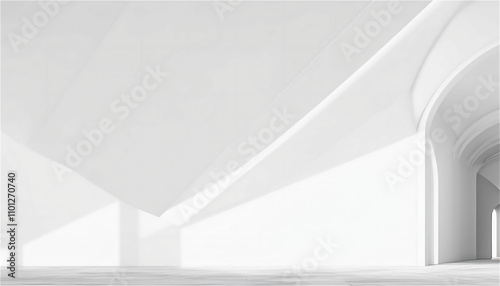 Wallpaper Mural Minimalistic interior design of a white architectural entrance with sleek lines and ample Torontodigital.ca