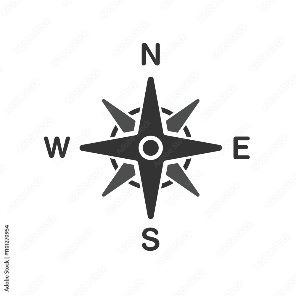 Compass icon isolated vector illustration. Compass icon isolated vector illustration.