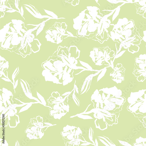 Trendy Floral pattern in the many kind of flowers. Tropical botanical Motifs scattered random. Seamless vector texture. Printing with in hand drawn style on dark background
