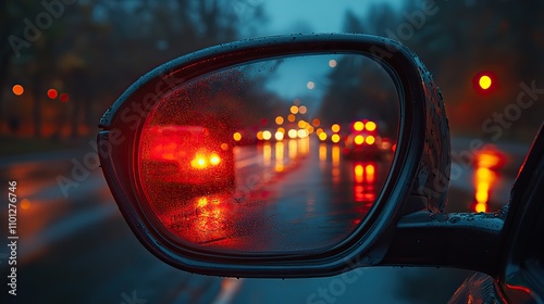 side mirror view alerts drivers to their blind spot by illuminating it with light before they change lane photo