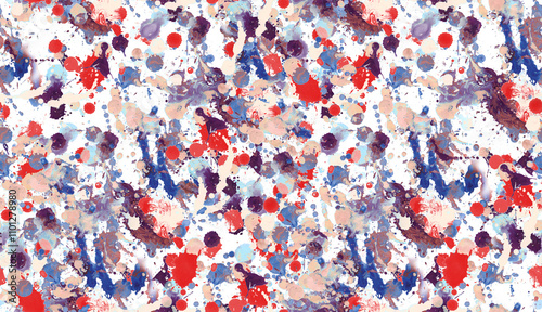 Seamless pattern with abstract creative blots and splashes painted with gouache photo