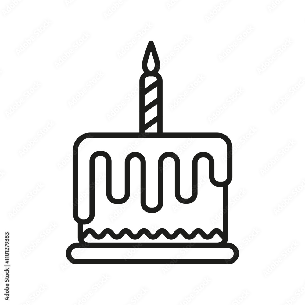 Obraz premium Cake icon Simple thin line flat symbol