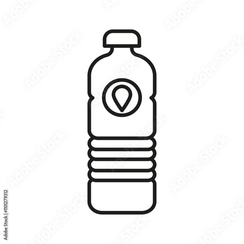 Bottle water icon Simple thin line flat symbol