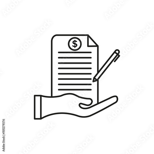 Business proposal icon Simple thin line flat symbol