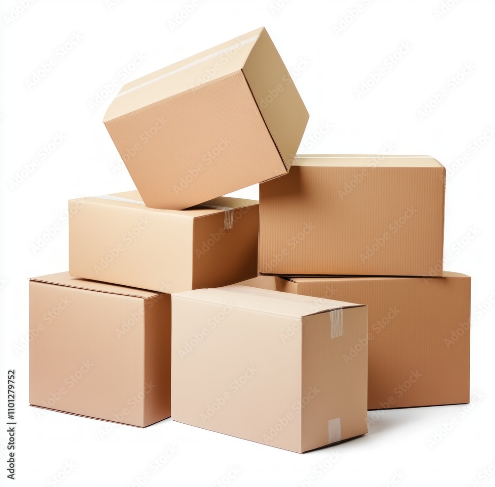 Stacked Cardboard Boxes for Shipping and Moving Stacked Cardboard Boxes for Shipping and Moving