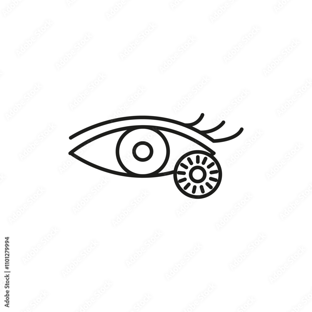 Obraz premium Contact lens icon Simple thin line flat symbol