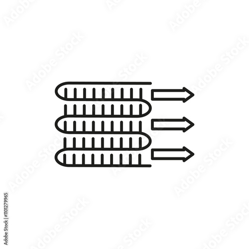 Condenser coil icon Simple thin line flat symbol