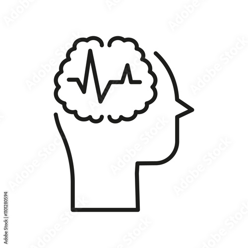 Epilepsy icon Simple thin line flat symbol