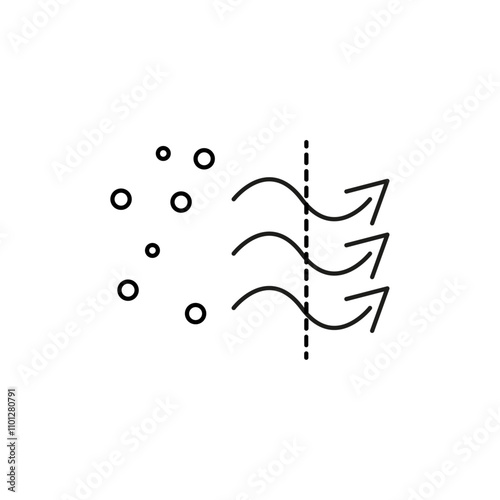 Filtration air icon Simple thin line flat symbol