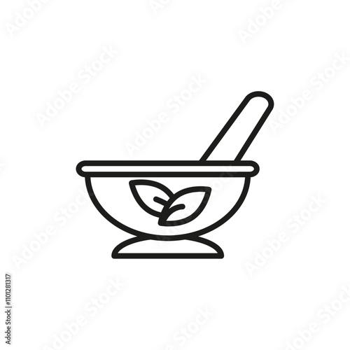 Herb medicine icon Simple thin line flat symbol