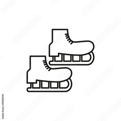 Ice skating icon Simple thin line flat symbol
