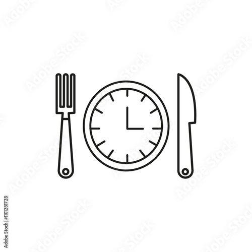 Intermittent fasting icon Simple thin line flat symbol