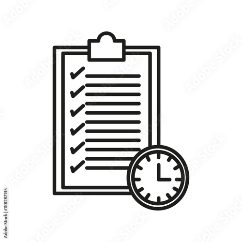 Long term planning icon Simple thin line flat symbol