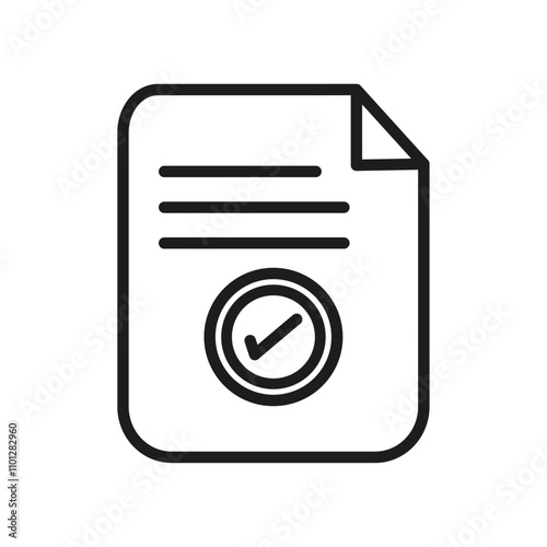 Permit icon Simple thin line flat symbol