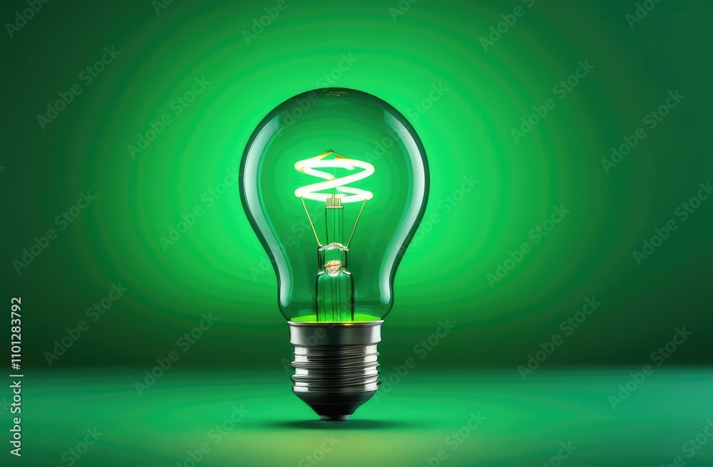 close-up of light bulb on green background with copy space. close-up of light bulb on green background with copy space.