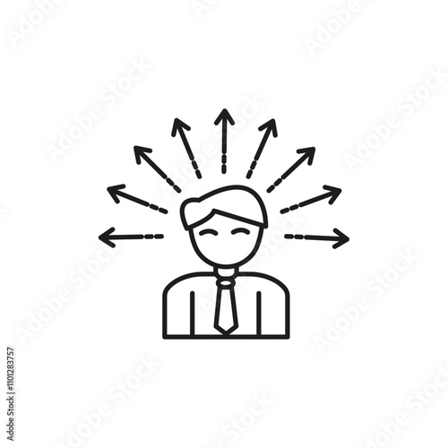 Self awareness icon Simple thin line flat symbol