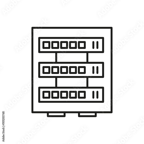 Server rack icon Simple thin line flat symbol