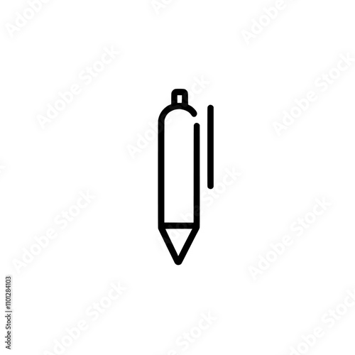 A business-oriented line art icon showing a pen signing a contract, perfect for apps and websites.