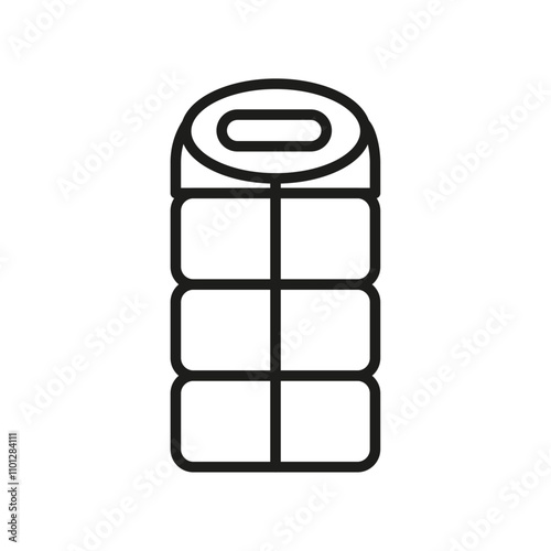 Sleeping bag icon Simple thin line flat symbol